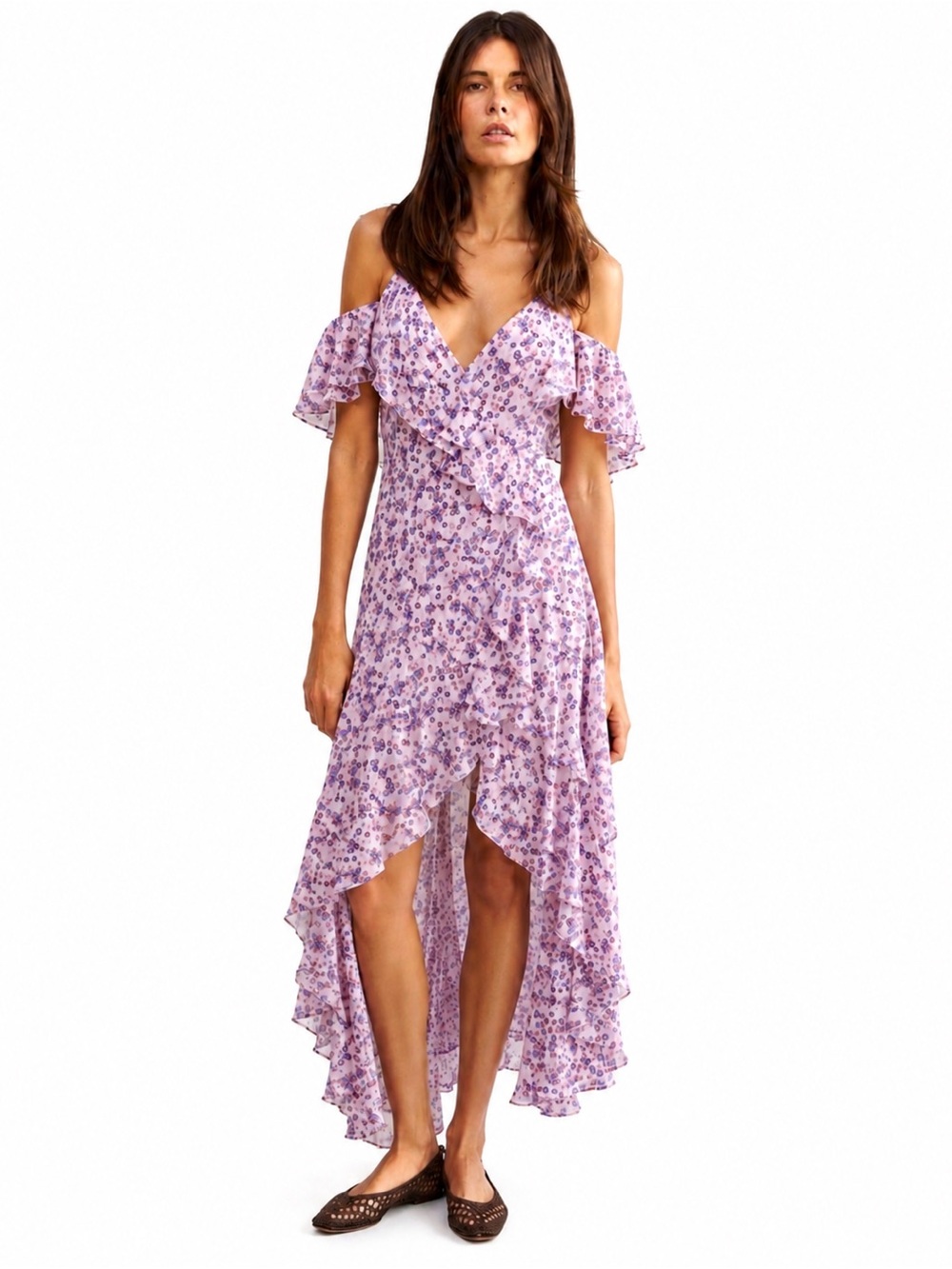 NWOT Revolve La Maison Talulah Midi Dress Lined Lavender Floral | Small